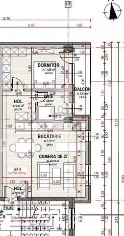 Apartament 2 camere semifinisat, 58 mp, zona Tineretului