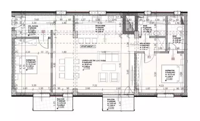 Apartament 3 camere, cu living de 50 mp! 2 bai, 2 balcoane zona Podului Ira