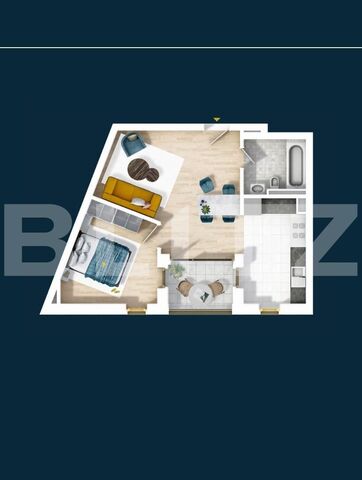 Apartament 2 camere, etaj intermediar, semifinisat, zona centrala
