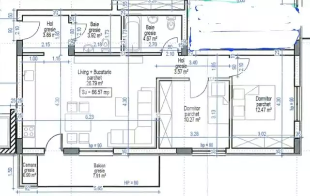 Apartament semidecomandat, 3 camere, incalzire in pardoseala, lift, orientare sudica, parcare optionala