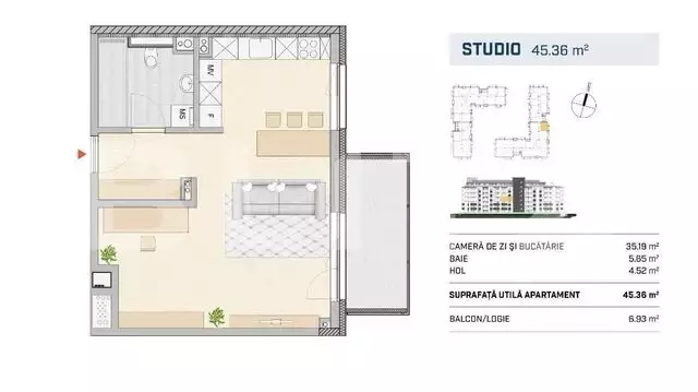 Apartament cu o camera, finisat, in zona SEMICENTRALA!!!