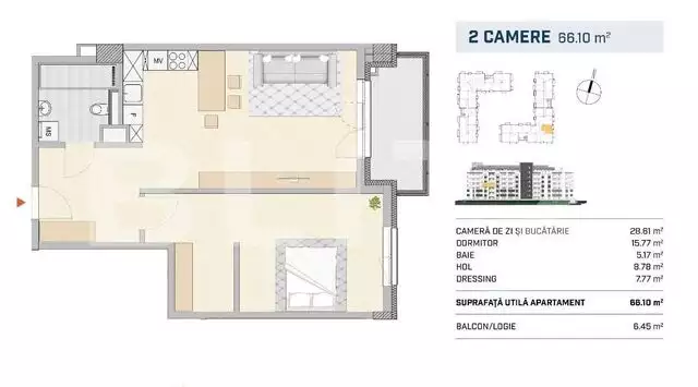 Apartament finisat, 2 camere spatioase, zona SEMICENTRALA!!!