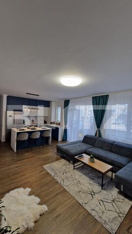 Apartament mobilat si utilat, 3 camere, 73,5 mp utili, parcare, Floresti