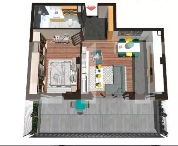 Apartament 2 camere, 52 mp, terasa, zona exclusivista Floresti