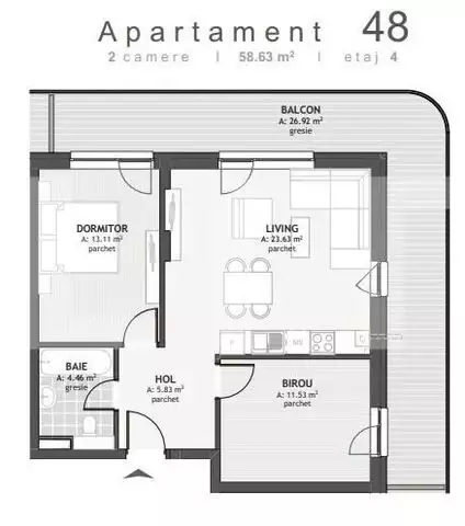 Comision 0! Apartament cu 3 camere, 58.63mp, zona Centrala 