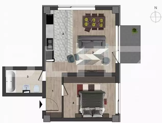 Apartament 3 camere, 76mp, 2 balcoane, bloc NOU 
