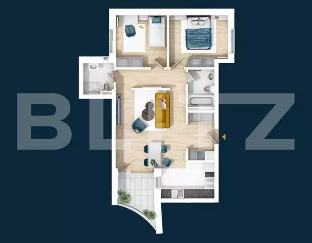 Apartament 3 camere, 69.87 mp, bloc nou, Central! 