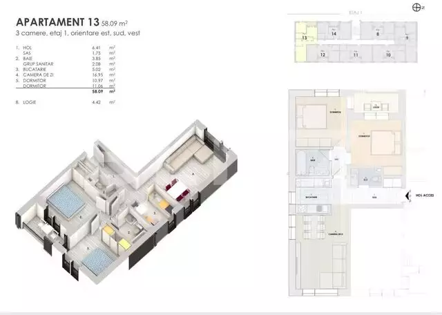 Apartament 3 camere, 58,09 mp, zona exclusivista, Somesului - PropertyBook