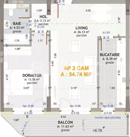 Apartament 2 camere, 55 mp + terasa ,zona exclusivista Eroilor - PropertyBook