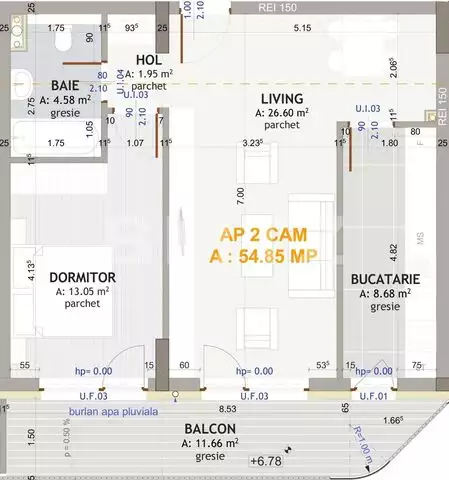 Apartament 2 camere, 55 mp + terasa ,zona exclusivista Eroilor - PropertyBook
