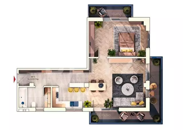 Apartament 2 camere, 62 mp, 16 mp balcon, zona Dorobantilor