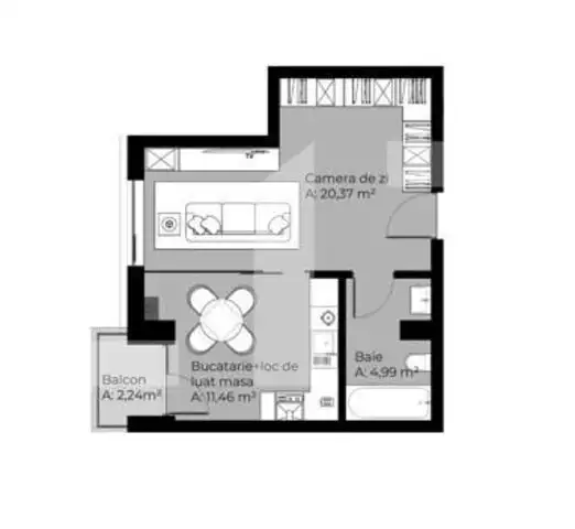 Apartament 1 camera Iulius Mall, intr-un Ansamblu Rezidential Premium