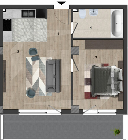 Apartament 2 camere, etajul 1, terasa,  imobil nou, zona OMV Calea Turzii