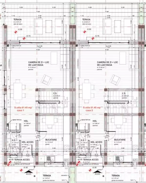 Ansamblu rezidential format din case insiruite, 4 camere, 120 mp, 200 teren,  Vivo 