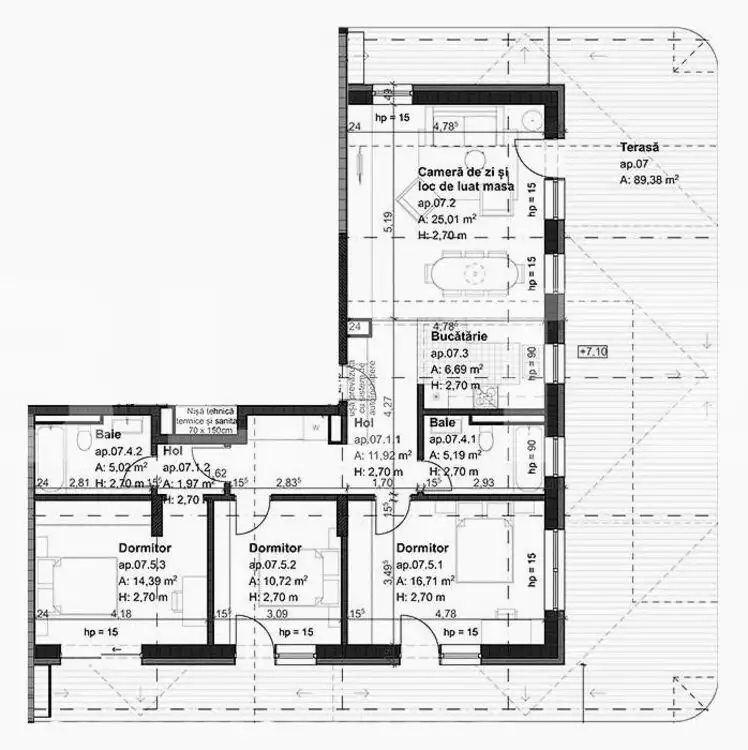 Apartament 4 camere, 92 mp, 2 bai, 2 balcoane, zona Oasului - PropertyBook