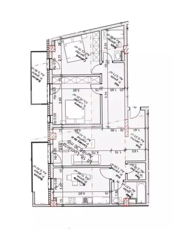 Apartament de 3 camere, 88 mp, 2 bai, balcon, zona Oasului - PropertyBook