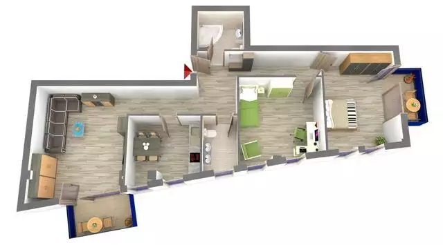 Apartament 3 camere, 83.38 mp, zona strazii Bucuresti - PropertyBook