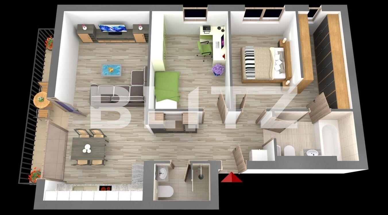  Apartament 3 camere, 70.30 mp, semifinisat, zona Primariei Baciu - PropertyBook