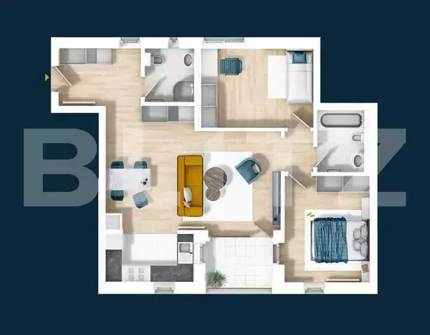 Apartament 3 camere, bloc nou, Central - PropertyBook