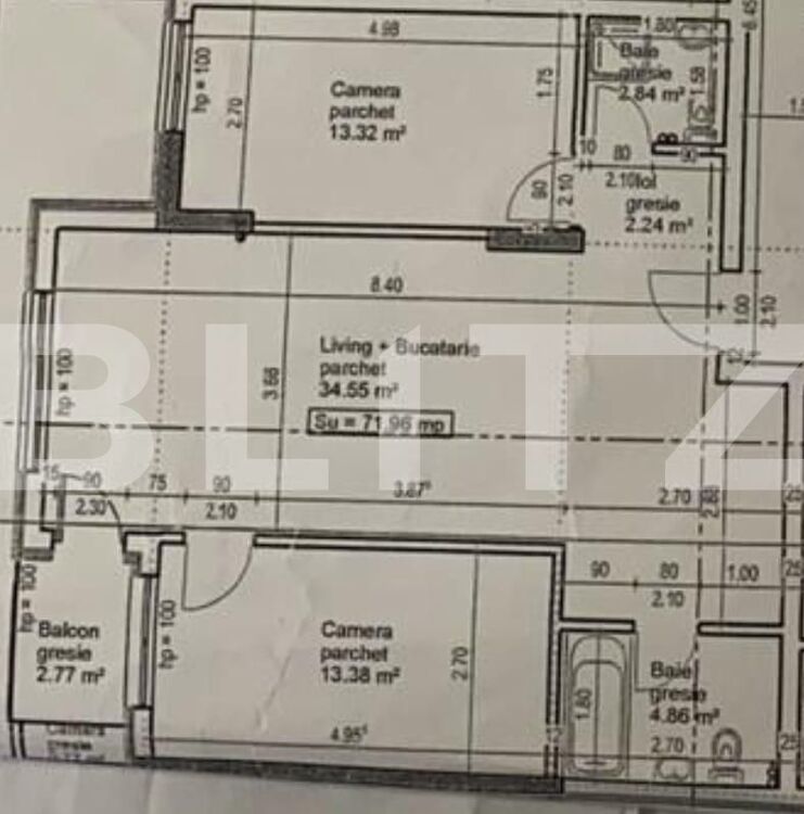 Apartament 3 camere 76 m2, bloc nou, semifinisat, zona BMW - PropertyBook