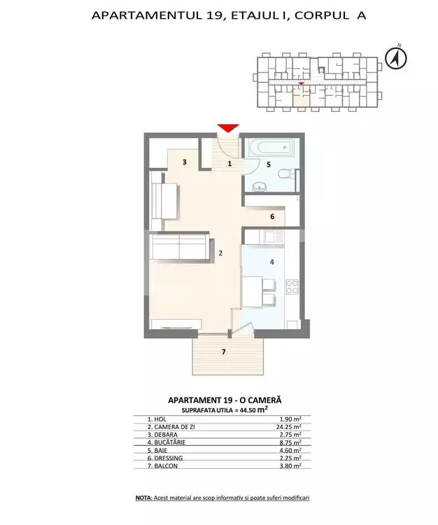 Apartament 1 camera, 44 mp, etaj intermediar, Zorilor - PropertyBook
