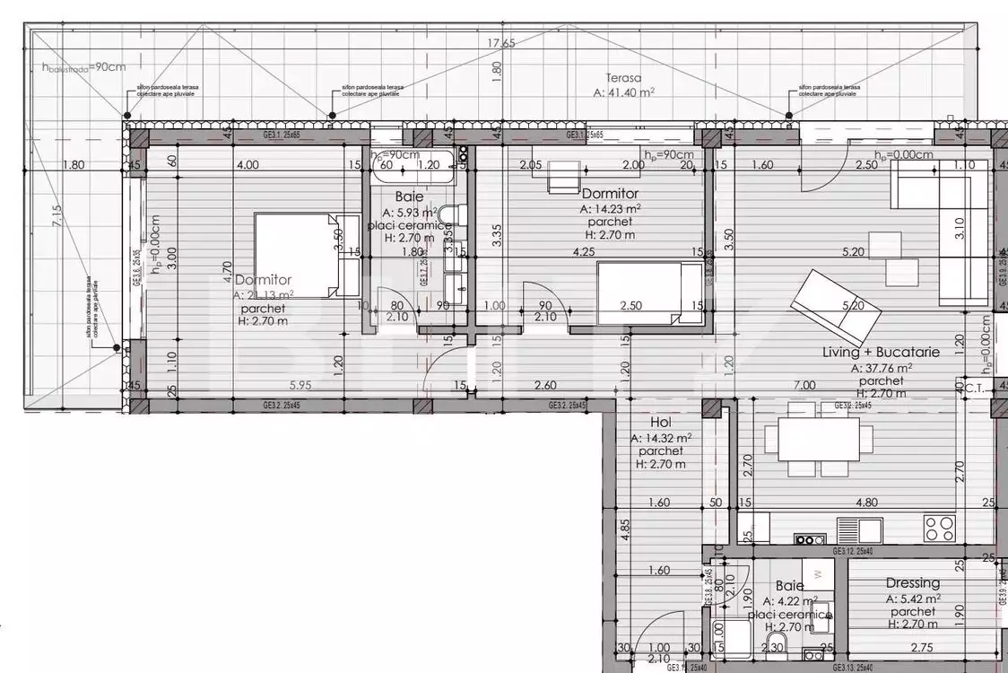 Apartament 3 camere, 98 mp utili, terasa 42 mp, cartier Borhanci - PropertyBook