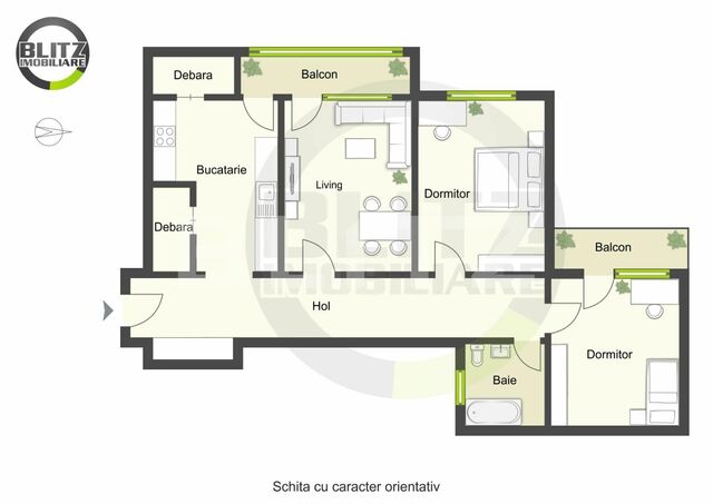 Apartament 3 camere, 72 mp, etaj intermediar, finisat, zona Big! - PropertyBook