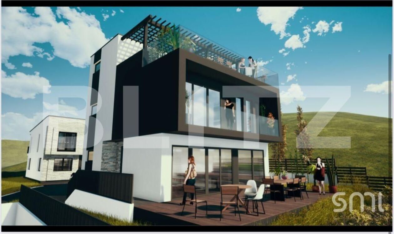 Casa individuala cu priveliste superba, 3 niveluri, arhitectura moderna, terase generoase, la 3 minute de Vivo  - PropertyBook