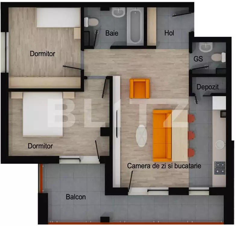 Apartament 3 camere, 64 mp, etaj intermediar, zona Muzeul Apei - PropertyBook