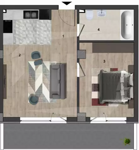 Apartament 2 camere, etajul 1, terasa,  imobil nou, zona OMV Calea Turzii - PropertyBook