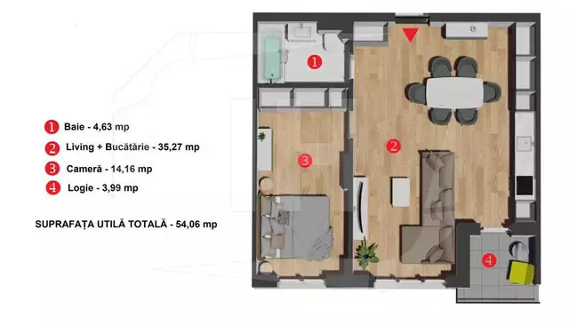 Apartament 2 camere, parcare, semifinisat ,imobil nou, zona VIVO - PropertyBook