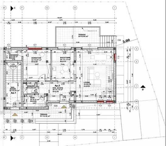 De vanzare apartament, 3 camere in Borhanci